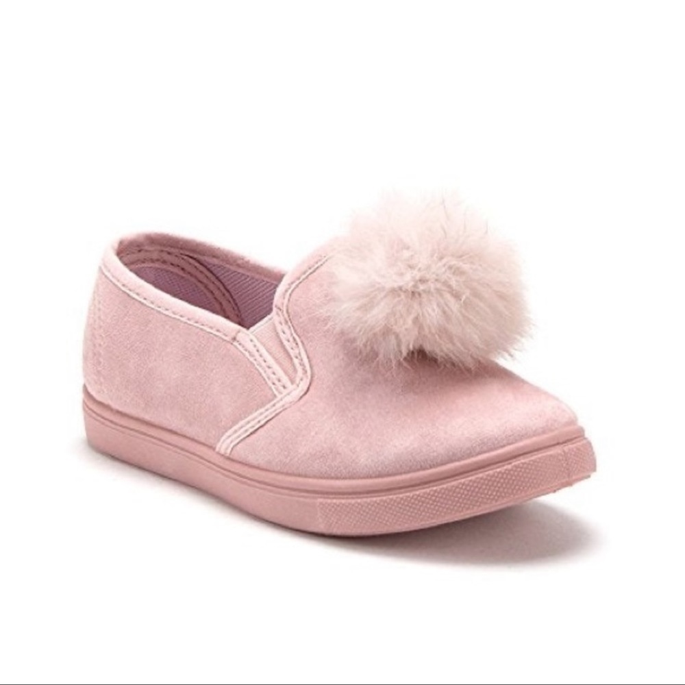 Ositos CAL-02K Blush Pink Slip On Pom Pom Sneakers Loafers Shoes Size 6 New